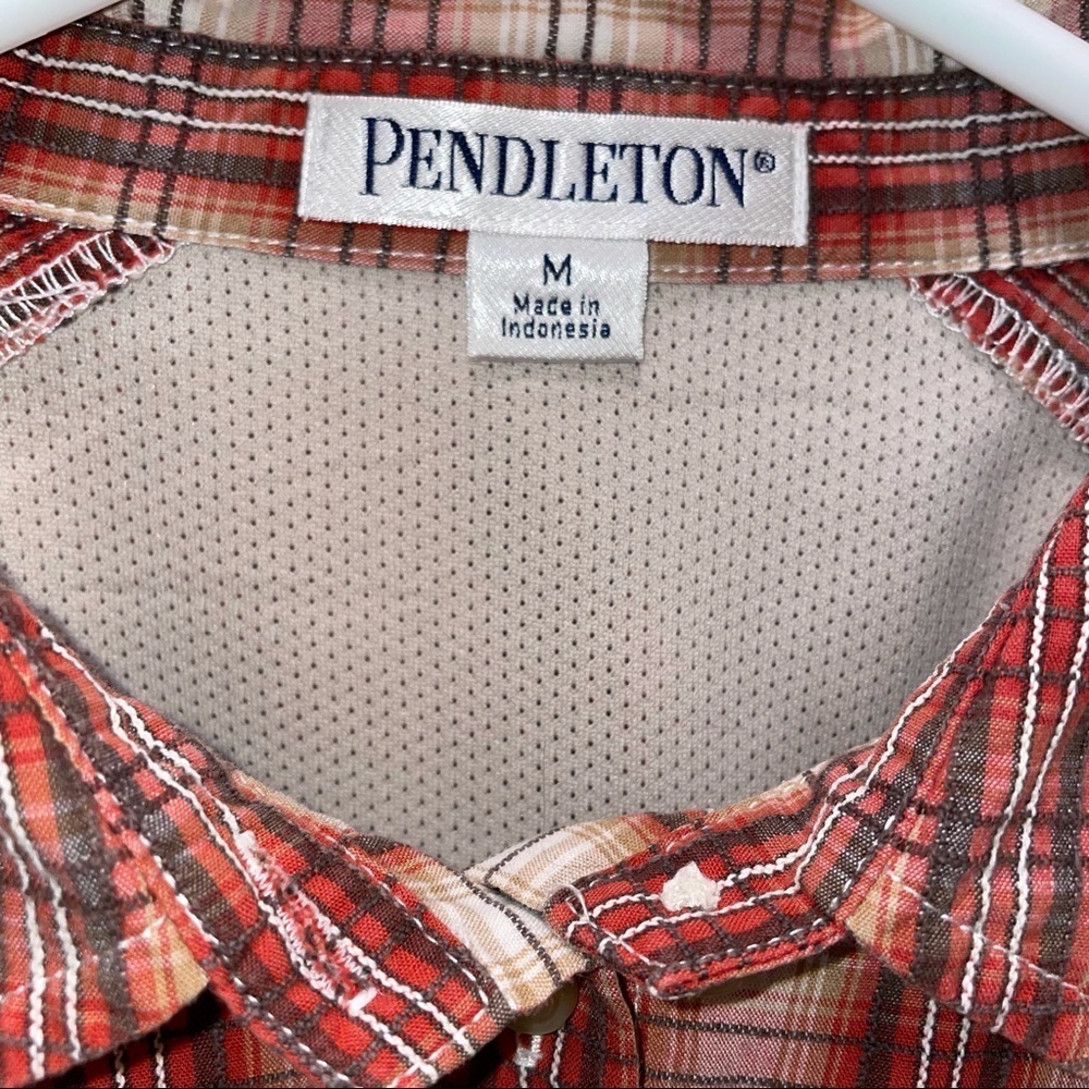 Pendleton Rust Colored Plaid Button Down Shirt - image 3